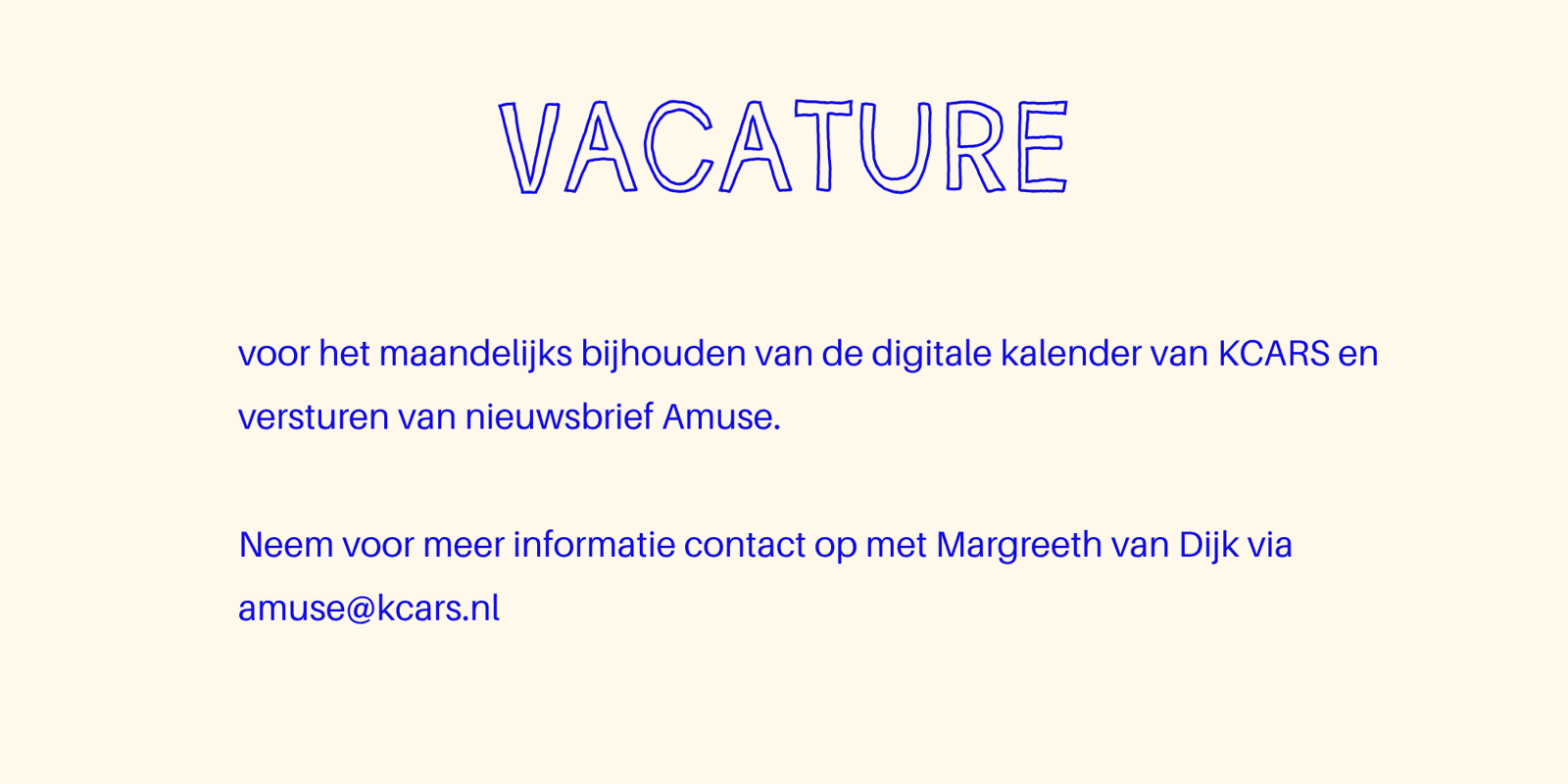Vacature web-redactie KCARS
